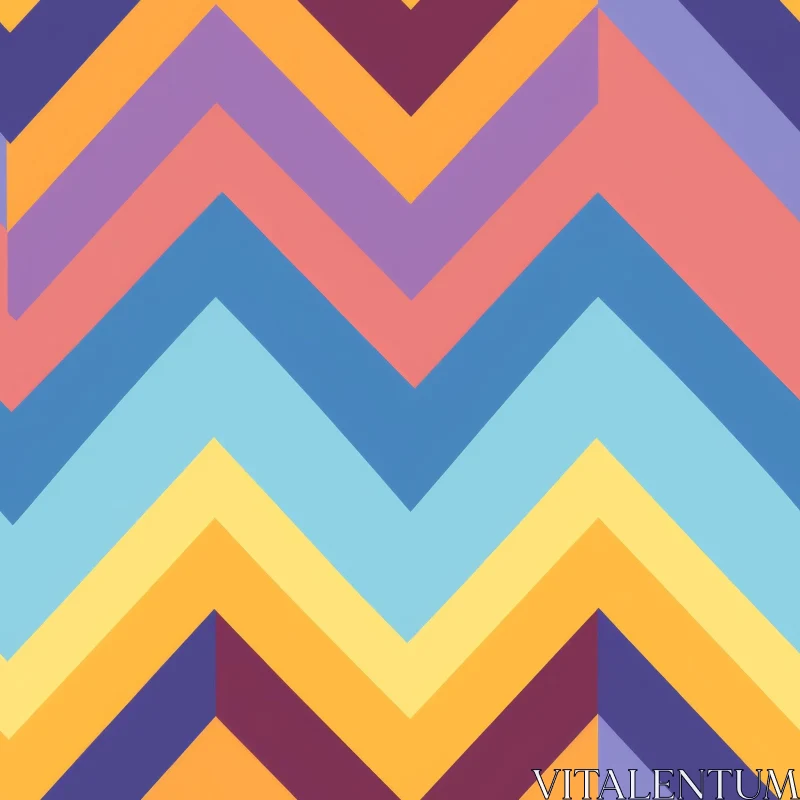 Colorful Chevrons Zigzag Pattern for Fabric and Wallpaper AI Image