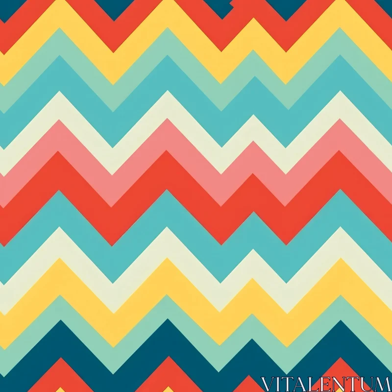 Colorful Retro Chevron Pattern for Fabric & Wallpaper AI Image