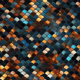 Fish Scales Seamless Pattern - Metallic Sheen in Blue, Green, Brown