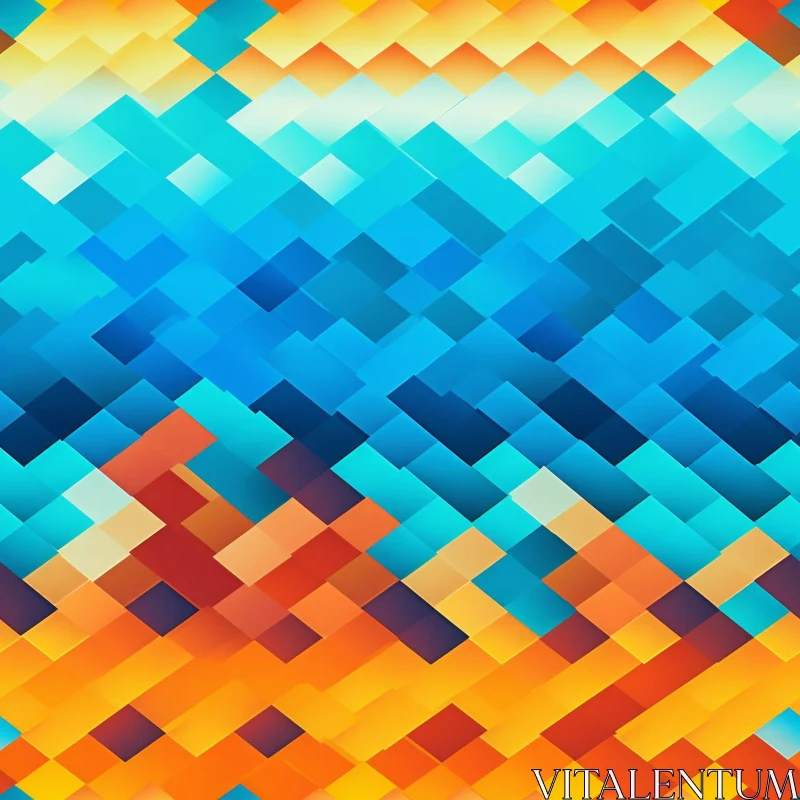 AI ART Colorful Rhombus Geometric Pattern Design