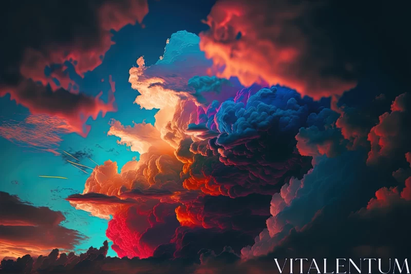 Hyper-detailed and Foreboding Clouds with Colorful Hues | Apocalypse Art AI Image