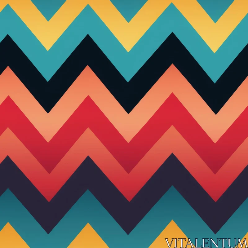 Retro 70s Chevrons Pattern - Seamless Vector Design AI Image