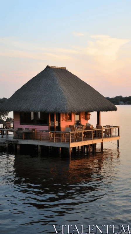 Romantic House on Waters | Afro-Colombian Themes | Cabincore AI Image