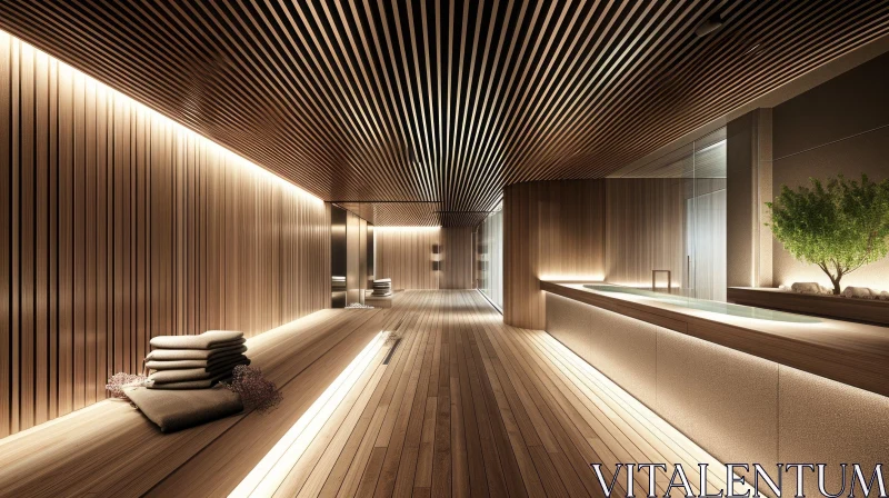 AI ART Serene Spa with Wooden Interior