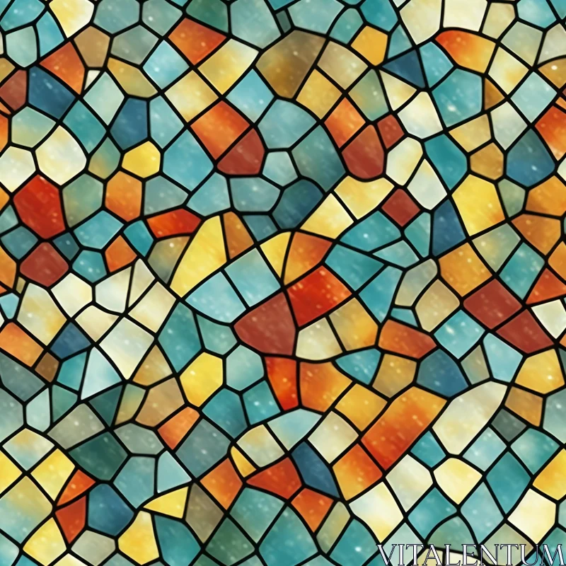 AI ART Stained Glass Mosaic Seamless Texture