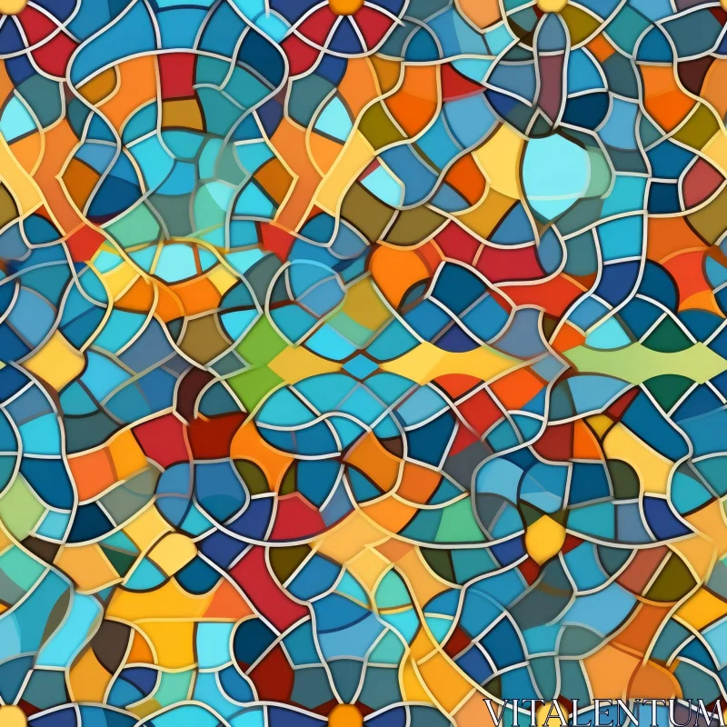Abstract Glass Mosaic Pattern AI Image