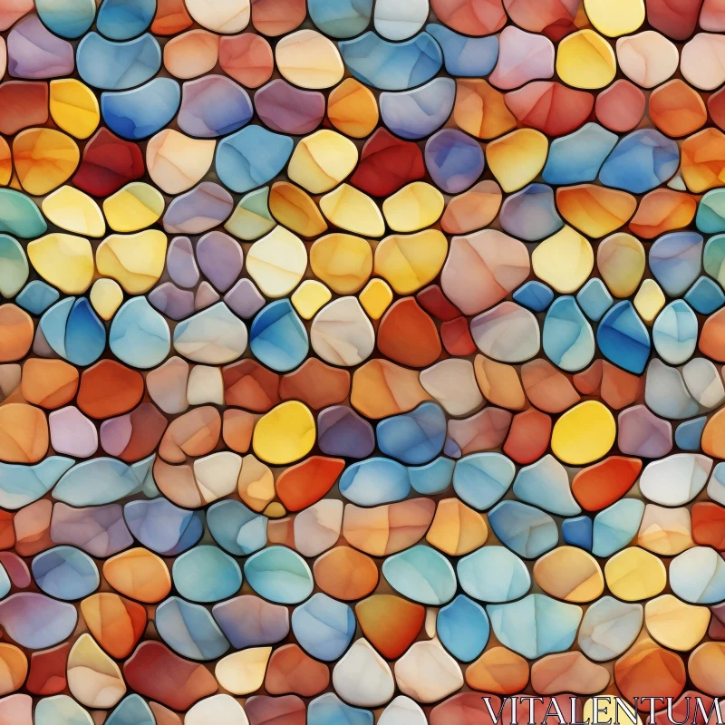 AI ART Cheerful Multicolored Pebbles Seamless Pattern