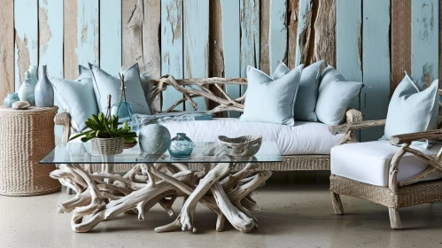 Rustic Driftwood Living Room | Serene Interior Design