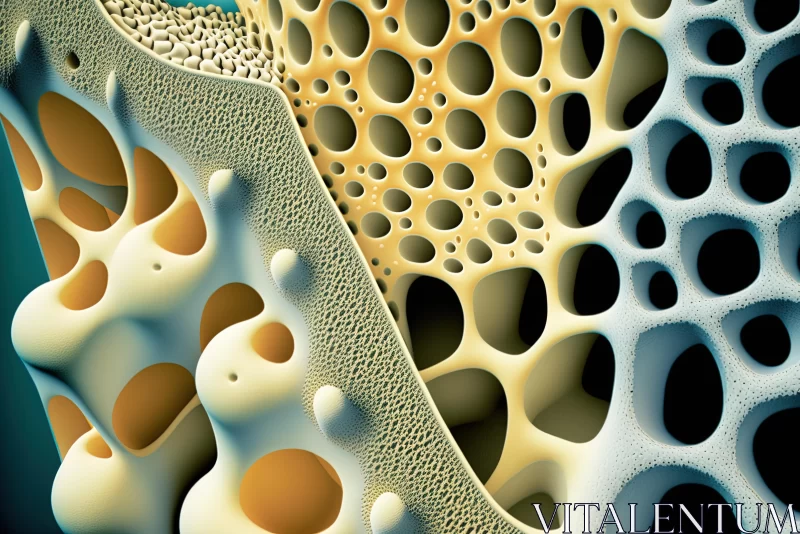 AI ART Captivating Bone Structure Artwork with Layered and Textured Surfaces
