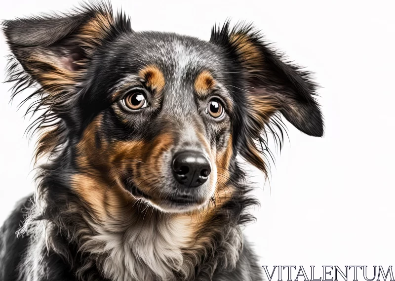 Captivating Portrait of a Dog with Long Wavy Hair AI Image