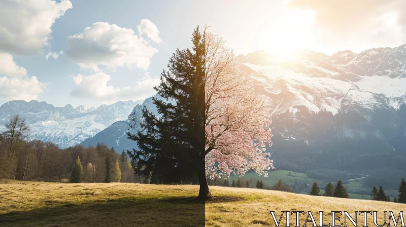 Captivating Seasons: A Stunning Landscape Photo AI Image
