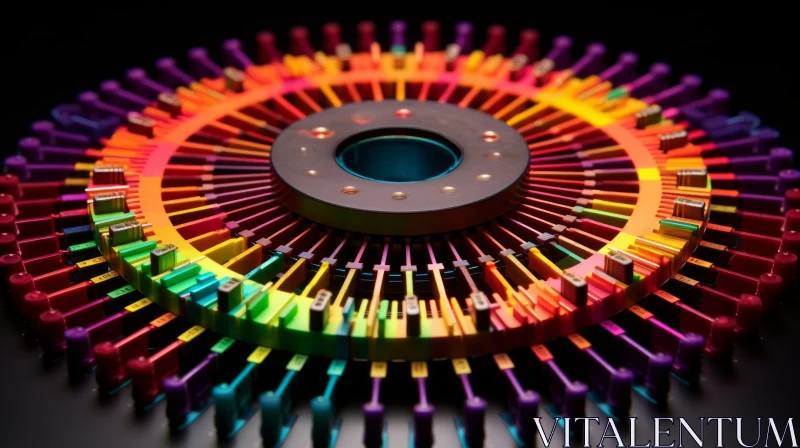 Colorful 3D Mechanical Iris Artwork AI Image