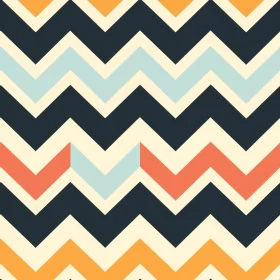 Retro Geometric Chevron Pattern in Blue and Orange