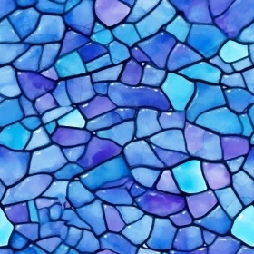 Blue and Purple Stained Glass Mosaic Pattern