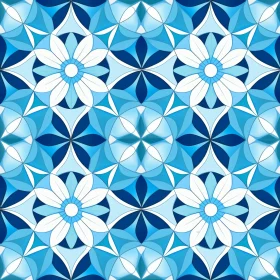 Blue and White Moroccan Tiles Pattern