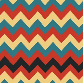 Chevron Retro Pattern - Colorful Zigzag Design