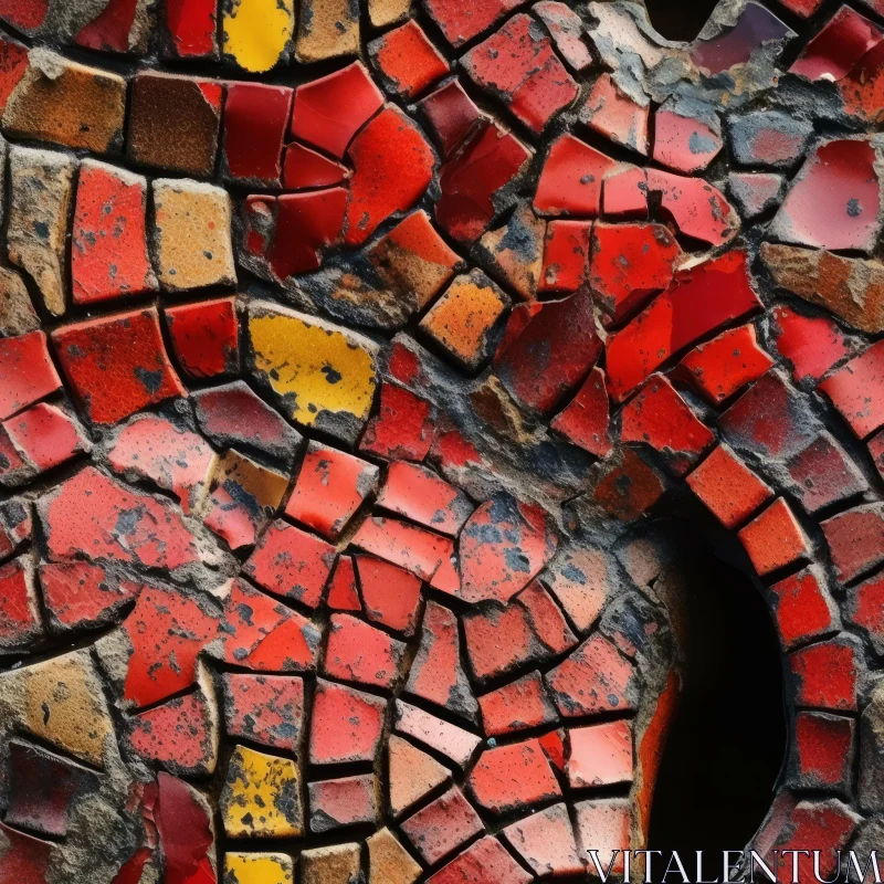 AI ART Colorful Ceramic Tile Mosaic Close-Up
