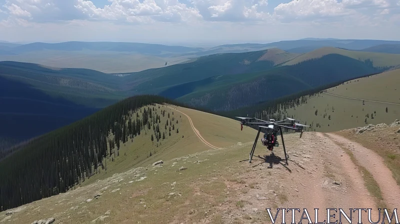 Stunning Drone Photography: Majestic Mountain Landscape AI Image
