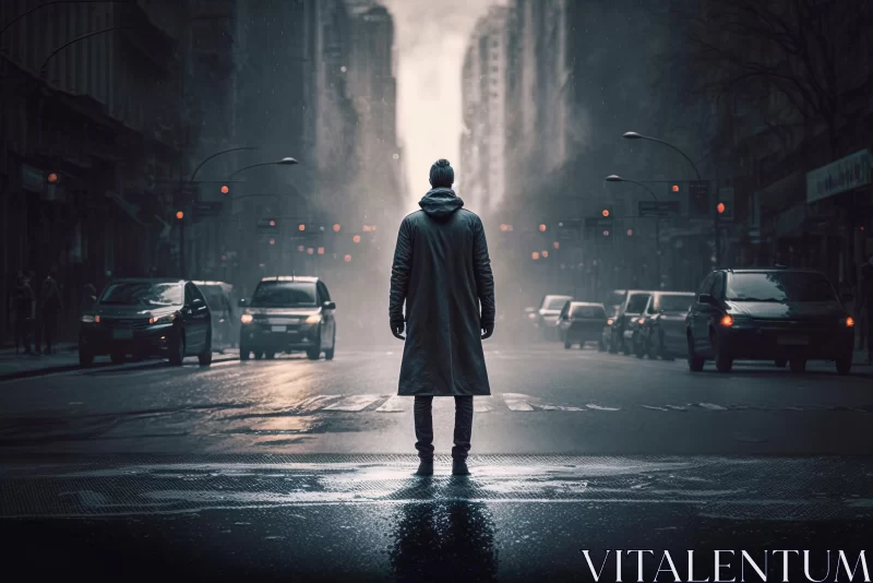 AI ART Captivating Documentary Photos of a Man in an Ominous Street