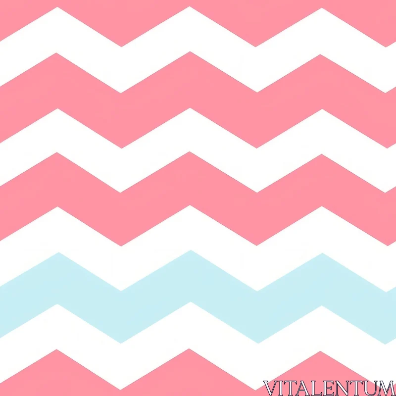 Pink and White Chevron Pattern - Seamless Design AI Image