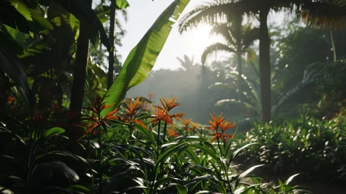 Captivating Tropical Rainforest Landscape: Lush Greenery and Serene Ambiance