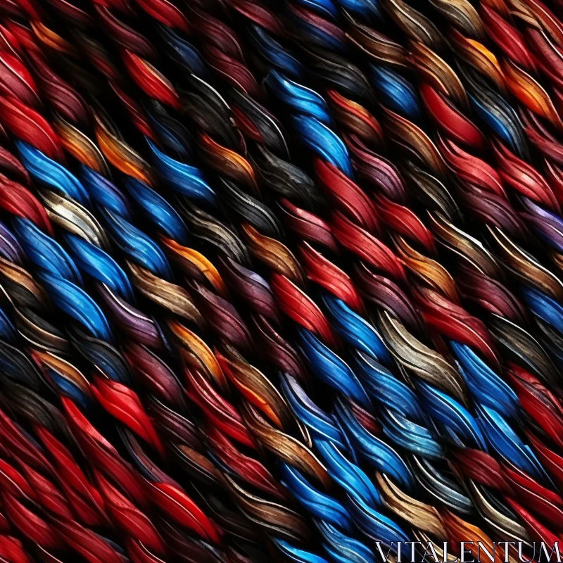 Colorful Woven Fabric with Wavy Pattern AI Image