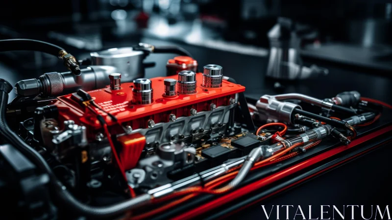 AI ART Detailed Formula 1 Car Engine Close-Up
