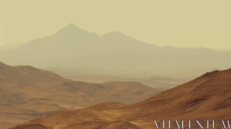 Mysterious Desert Landscape: A Captivating Image of Solitude and Wonder AI Image