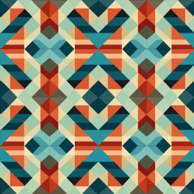 Seamless Geometric Pattern with Squares and Triangles