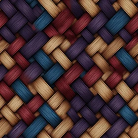 Basket Weave Pattern with Blue, Red, Brown, and Purple Strands