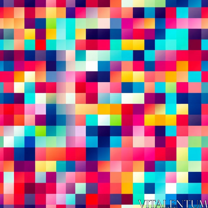 Colorful Pixel Pattern - Artistic Grid Design AI Image