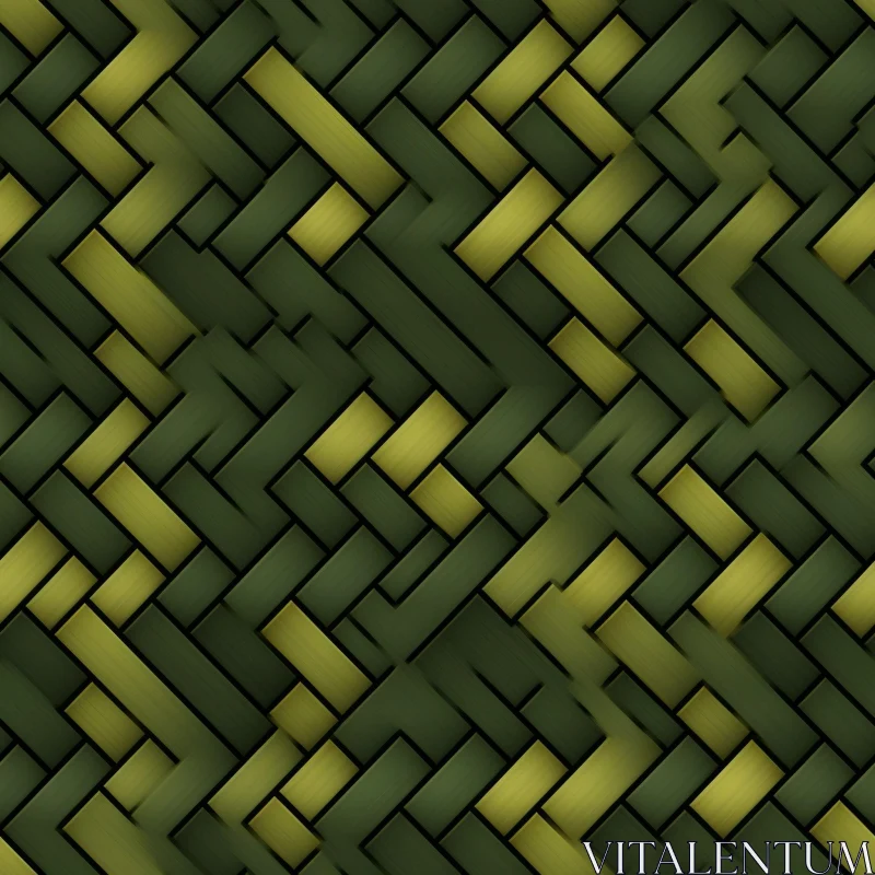 AI ART Green and Yellow Basket Weave Pattern