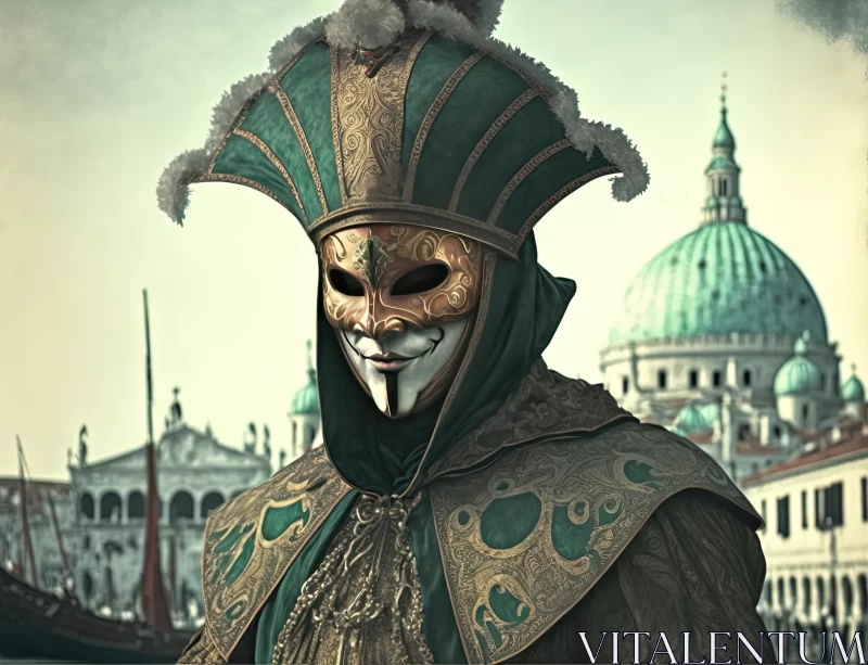 Venice Masquerade: A Detailed and Realistic Artwork AI Image