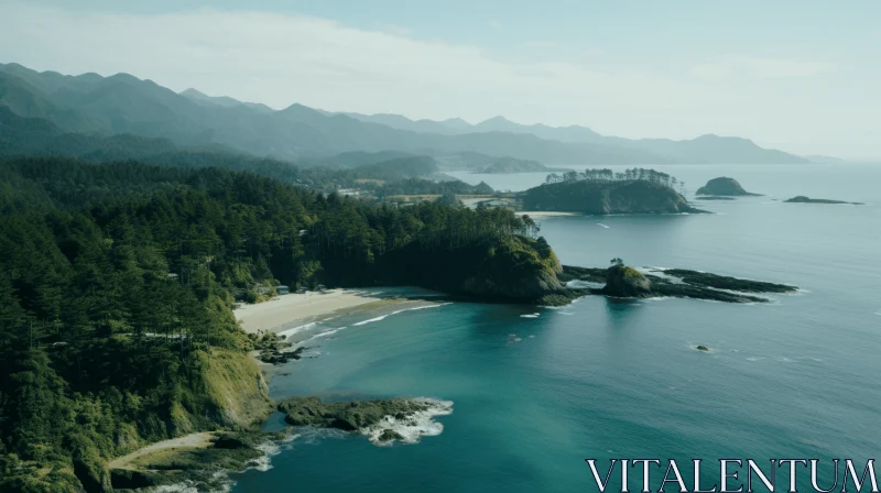 Captivating Coastal Beauty: A Serene View of Nature's Splendor AI Image