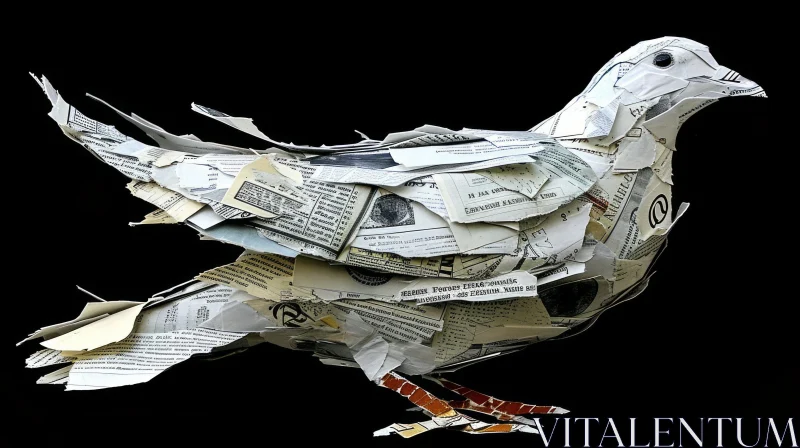 Enchanting Dove Sculpture: Captivating Paper Artwork AI Image