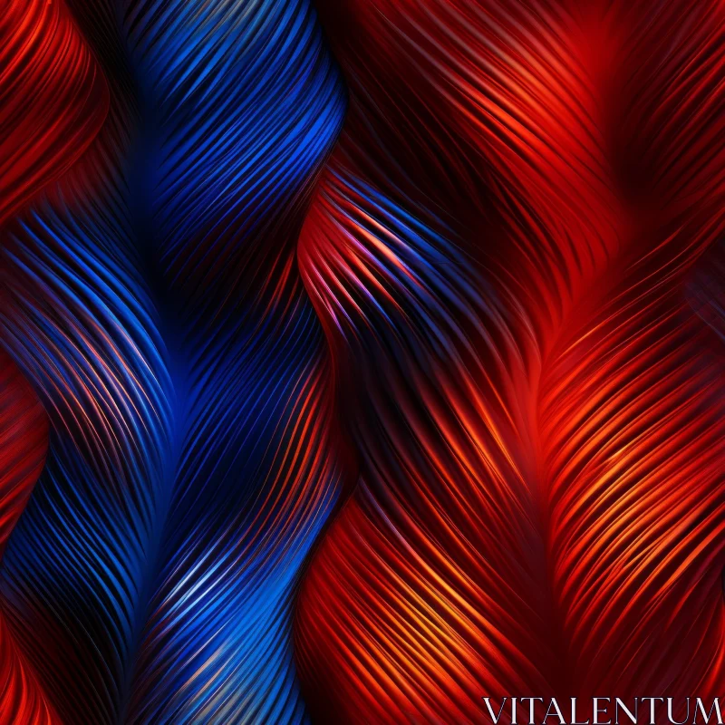 Interconnected Blue and Red Strands - Abstract 3D Rendering AI Image