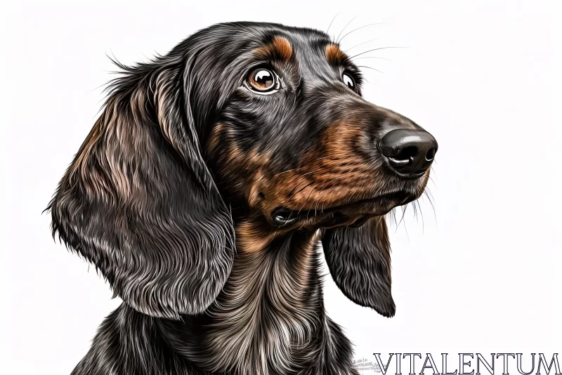 Realistic Dachshund Dog Drawing - Detailed Pencil Portrait AI Image