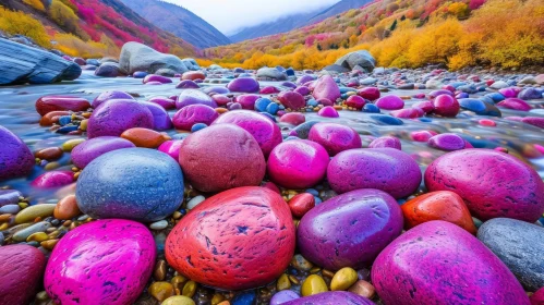 Close-Up of Colorful Riverbed: A Captivating Natural Beauty