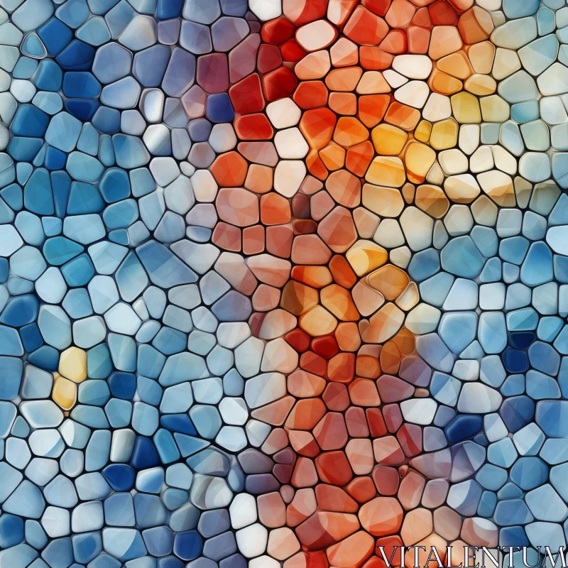 Colorful Abstract Mosaic Pattern with Pebbles Texture AI Image