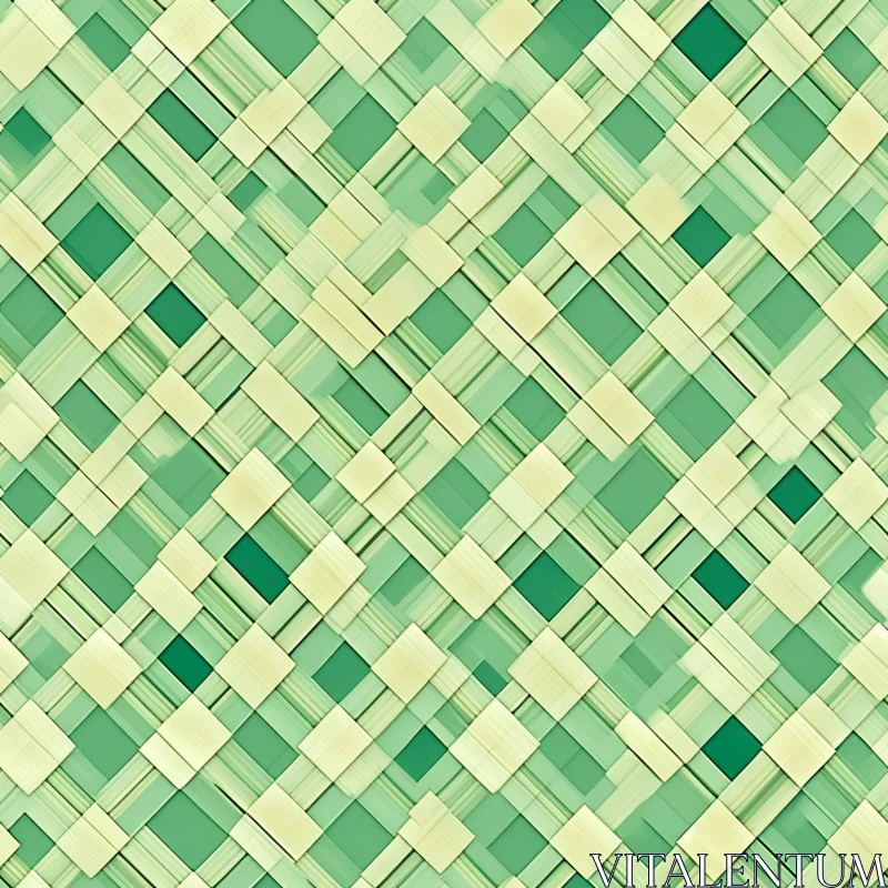 AI ART Green and White Basket-Weave Texture Pattern