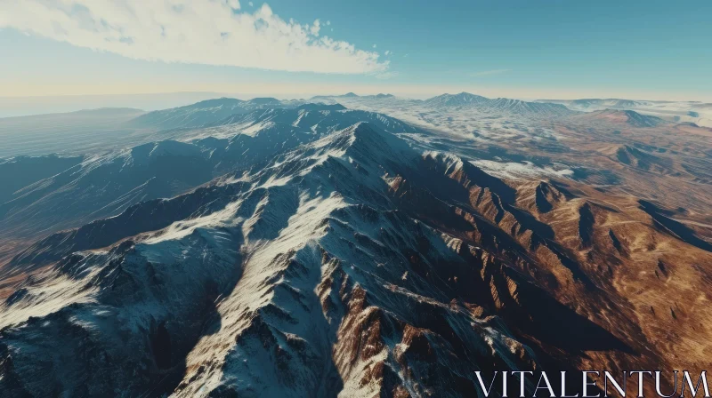 Majestic Snow-Covered Mountains: A Realistic 3D Rendering AI Image