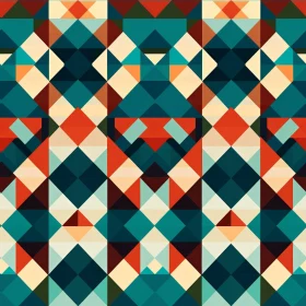 Moroccan Inspired Geometric Pattern - Blue, Green, Orange, White