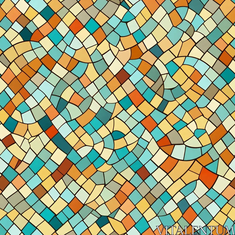 Colorful Mosaic Tile Pattern AI Image