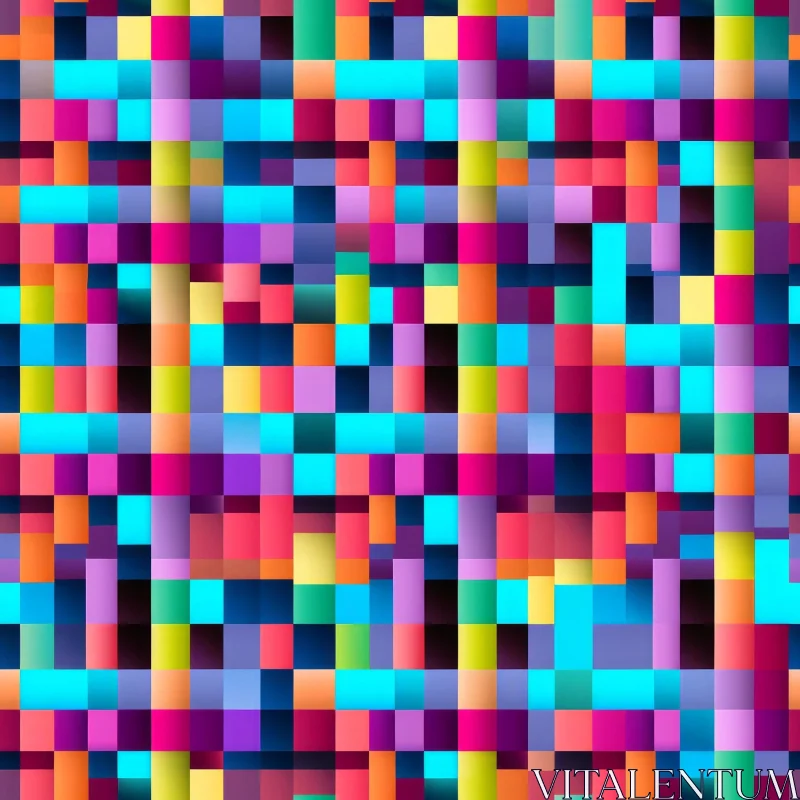 Colorful Pixel Pattern - Exciting Grid Formation AI Image