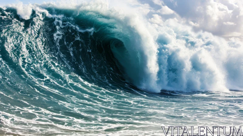 Powerful Wave Crashing on Shore | Stunning Nature Photography AI Image