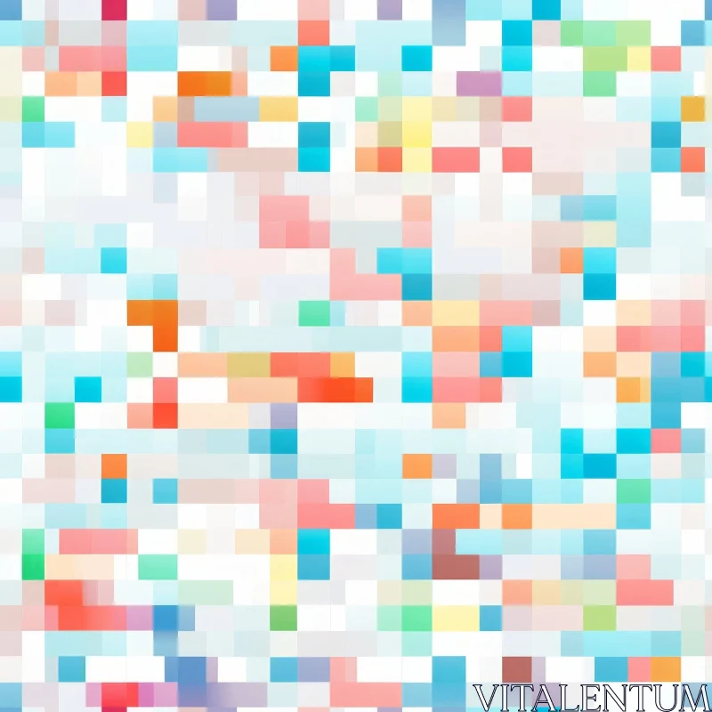Blue Pixel Pattern Chaos AI Image