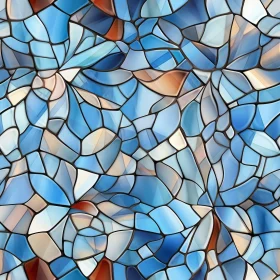 Blue Stained Glass Mosaic Pattern