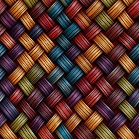 Multicolored Striped Wicker Basket Pattern