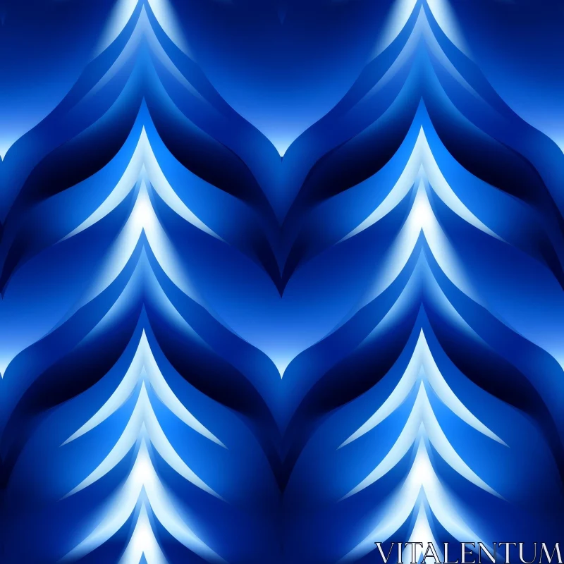 Stylish Blue and White Waves Pattern AI Image