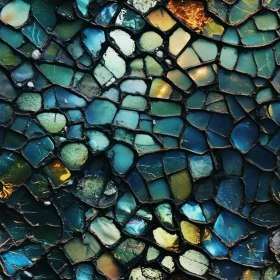 Intricate Glass Mosaic Art - Close-Up Detail